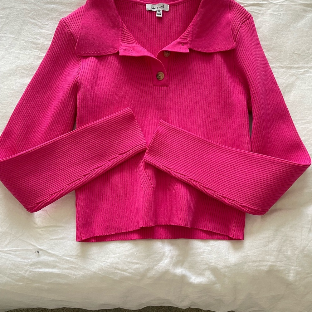 Kids Pink Ribbed Long Sleeve Shirt